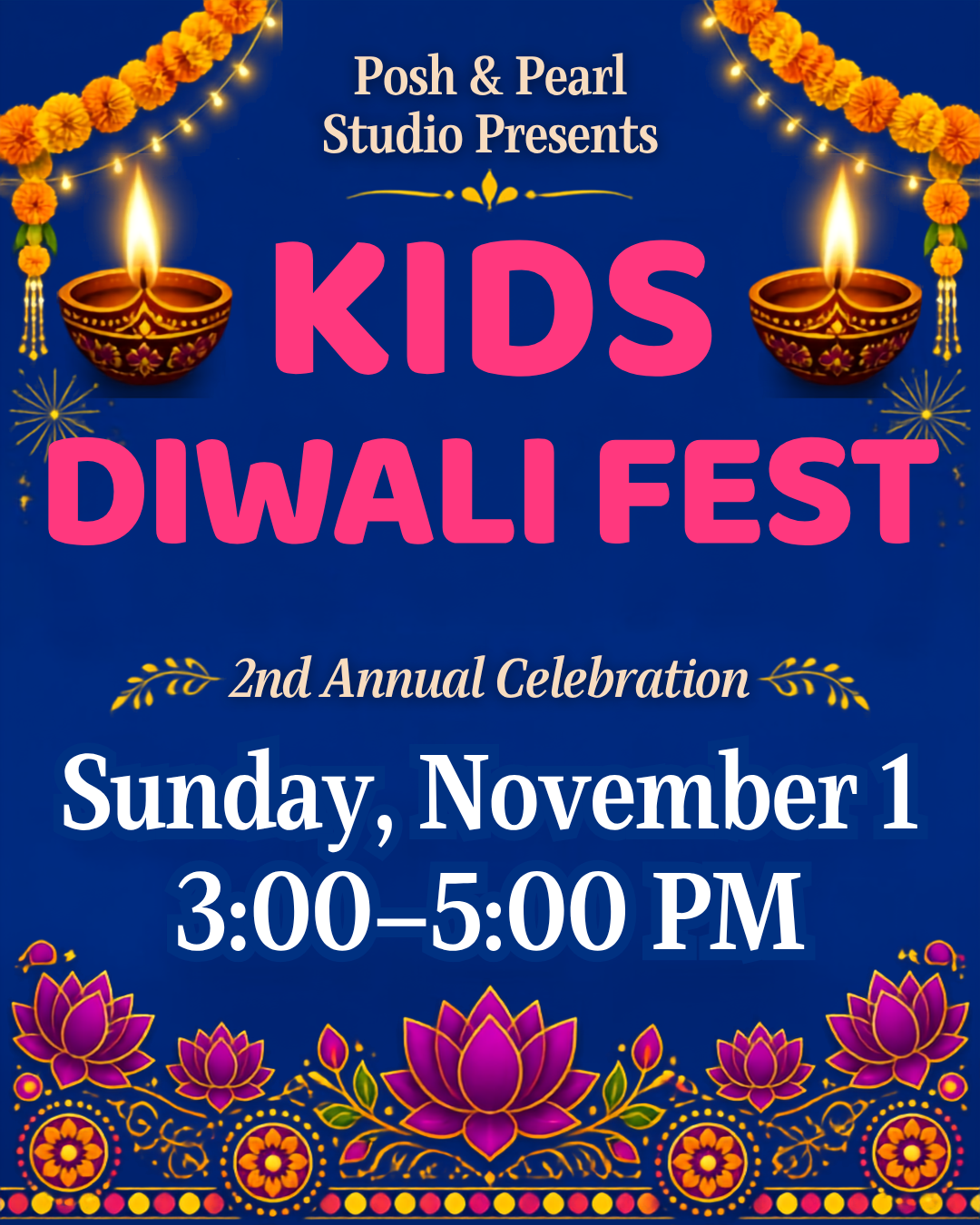 Kids Diwali Fest at Posh & Pearl Studio on Sunday, November 1, 2026